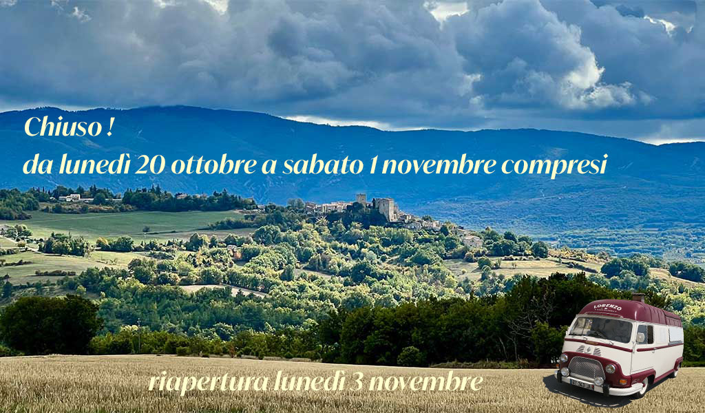 Chiuso da lunedì 20 ottobre a sabato 1 novembre compresi